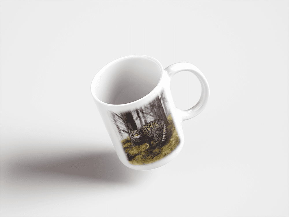 Country Images Personalised Printed Highland Collection Wild Cat Scotland Design Cheap Mug - 3