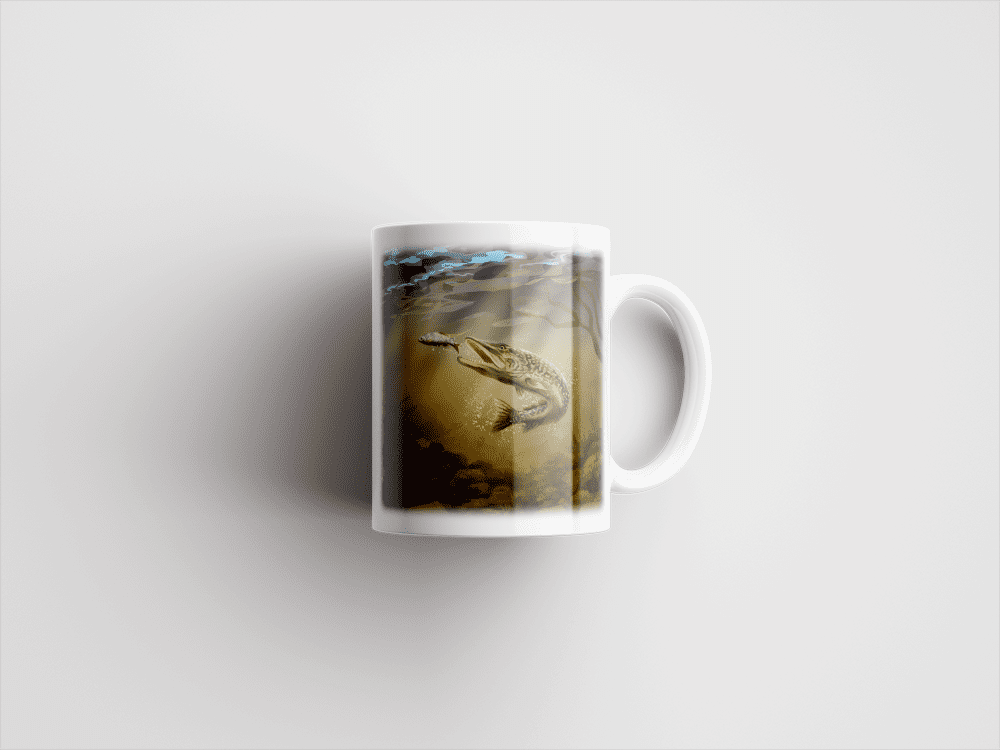Country Images Personalised Printed Pike Fishing Angling Gift Scotland Design Cheap Mug - 2