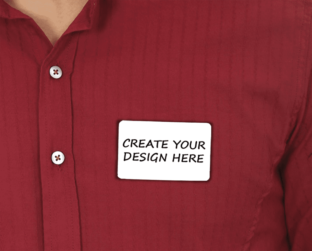 Country Images Personalised Custom Printed Name Badges (Large Rectangle)