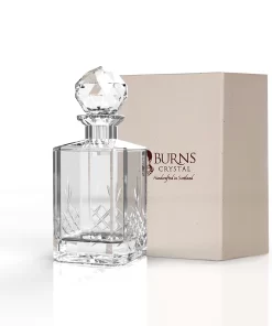 Engraved "Mauchline" Square Cut Panel Decanter