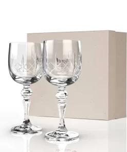 Engraved "Mauchline" Cut Panel Wine Goblet