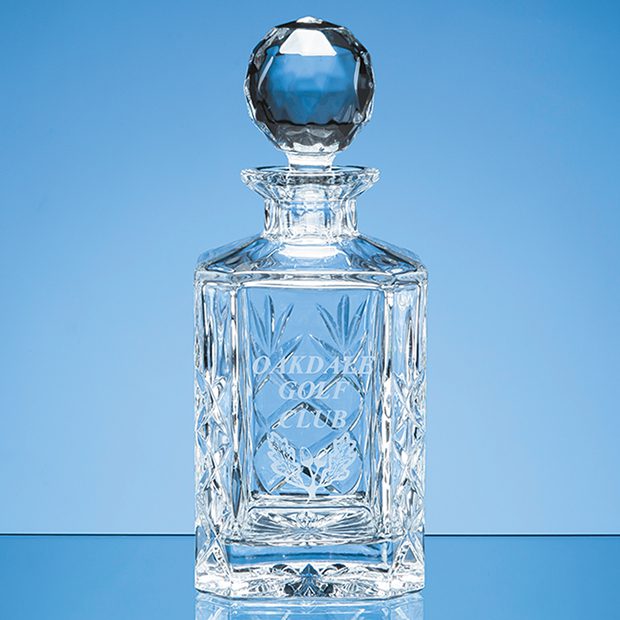 Engraved "Charlotte" Square Cut Decanter