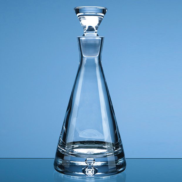 Engraved "Cone" Decanter with Bubble Base