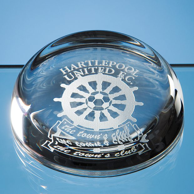 Engraved Sliced Dome Paperweight