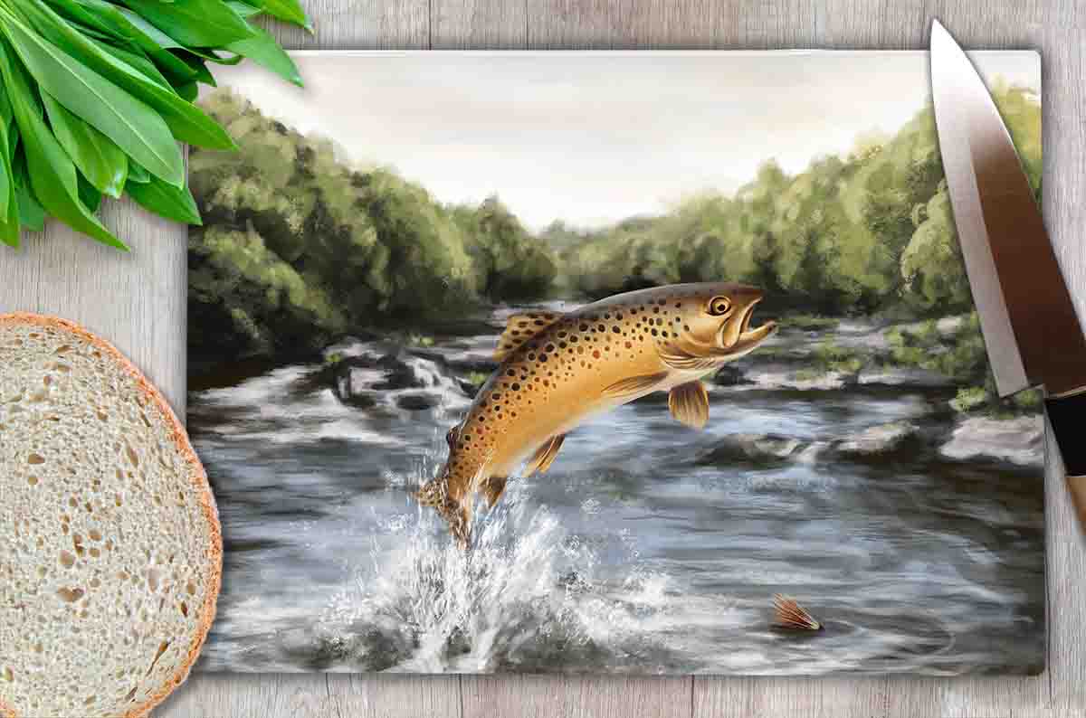 Highland Collection - Worktop Saver (Brown Trout) Personalised Gift