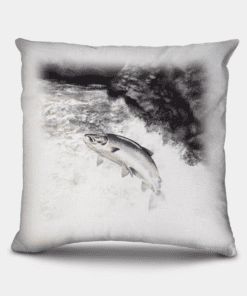 Country Images Personalised Highland Collection Scottish Leaping Salmon Cheap Linen Cushion Scotland UK 2
