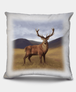 Country Images Personalised Highland Collection Scottish Red Deer Stag Cheap Linen Cushion Scotland UK 2