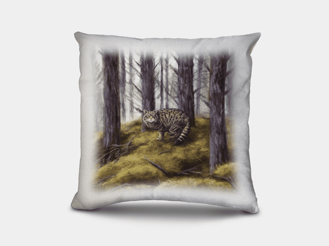 Country Images Personalised Highland Collection Scottish Wildcat Cheap Linen Cushion Scotland UK 2