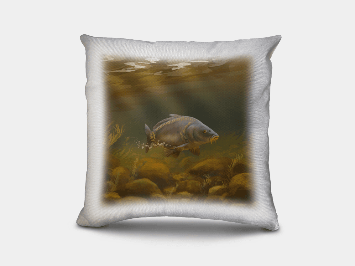 Country Images Personalised Sporting Mirror Carp Fishing Angling Angler Cheap Linen Cushion Scotland UK 2