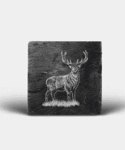 Country Images Scotland Custom Personalised Slate Coasters Highland Collection Engraved Scottish UK Stag Stags Deer Nature Wildlife Animals