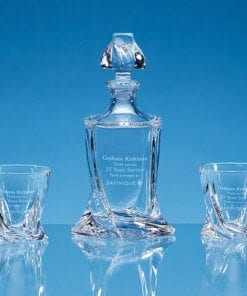 Satin-Lined Presentation Box - Personalised Engraved Twisted Decanter with 2 x Twisted Whiskies