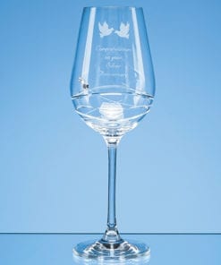 Personalised Engraved Diamante Wine Glass (Modena) Crystal Scotland UK