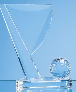 Personalised Engraved Golf Award Sports Club Presentation Glass Optical Crystal Scotland UK Customised