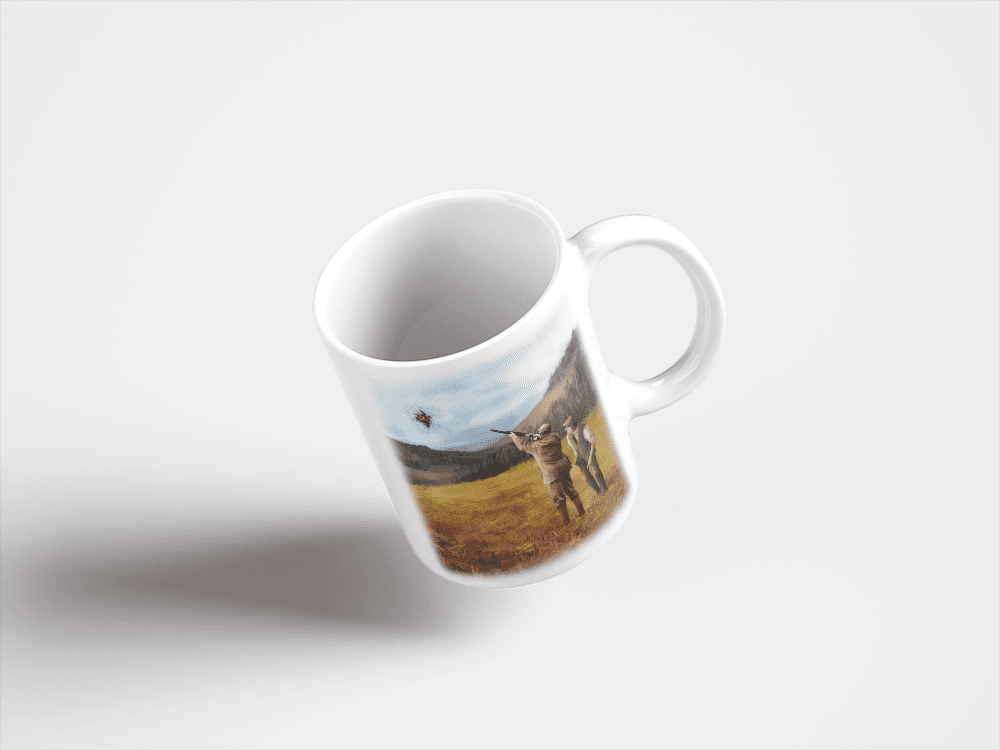 Country Images Personalised Printed Clay Pigeon Shooting Scotland Design Cheap Mug - 1