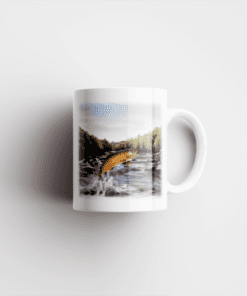 Country Images Ceramic Mug Personalised Printed Highland Collection Fishing Leaping Brown Trout Scotland Design Cheap - 2