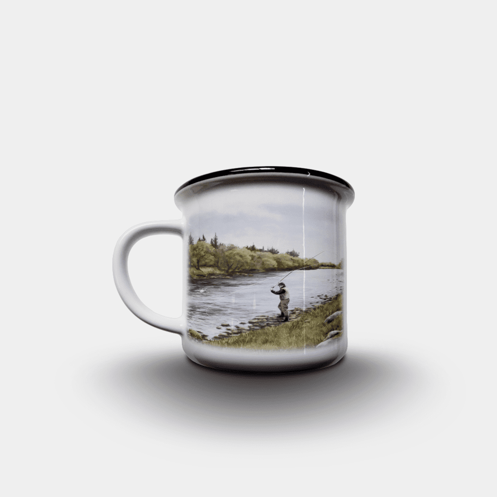 Country Images Personalised Custom Printed White Black Mug Scotland Cheap Highland Collection Fly Fishing Angling Angler Gift Gifts 2
