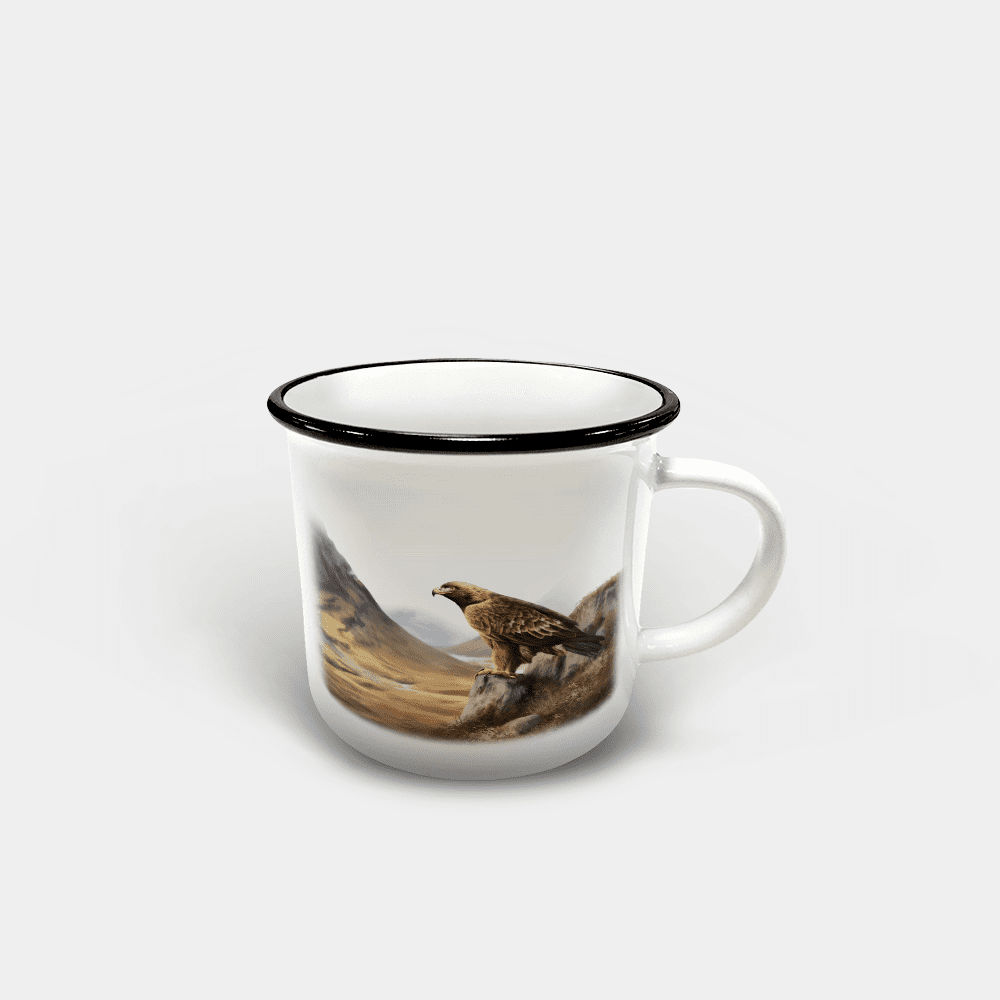 Country Images Personalised Custom Printed White Black Mug Scotland Cheap Highland Collection Golden Eagle Bird Birds of Prey Wildlife Gift Gifts