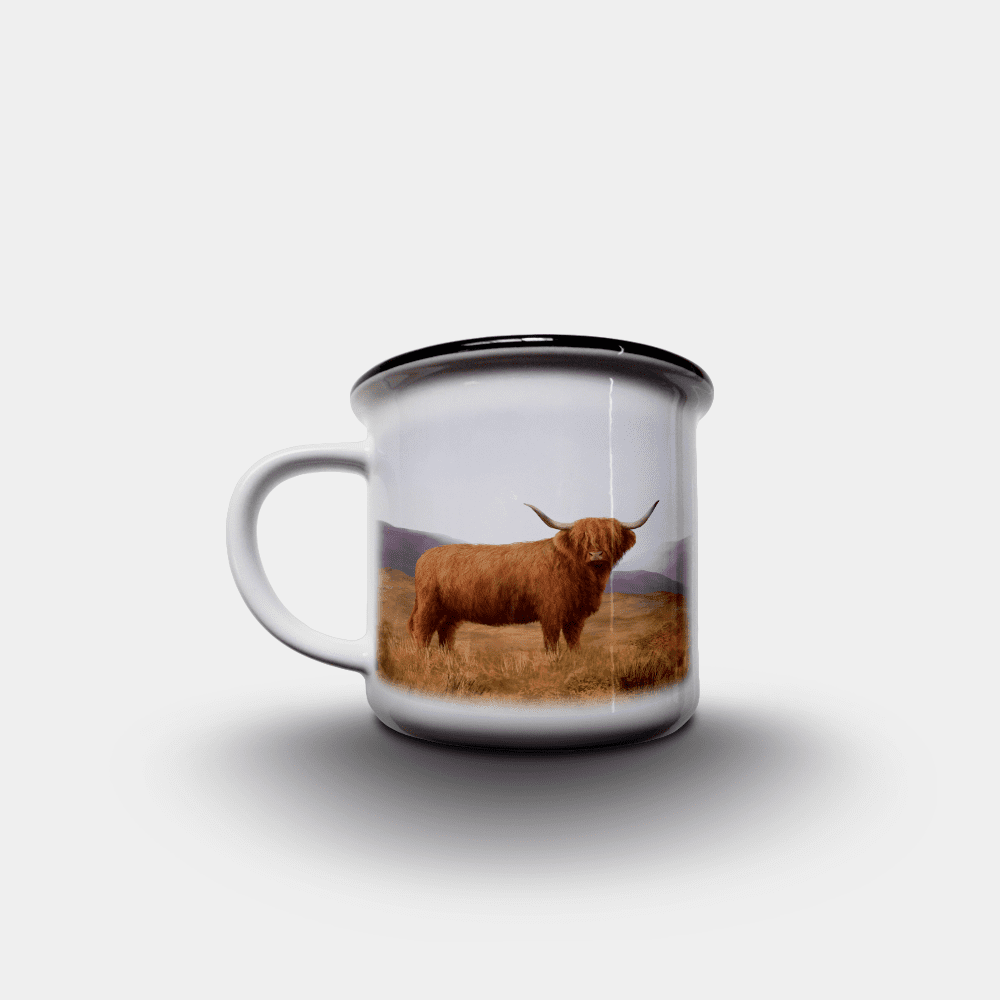 Country Images Personalised Custom Printed White Black Mug Scotland Cheap Highland Collection Highland Cow Hairy Coo Wildlife Gift Gifts 2