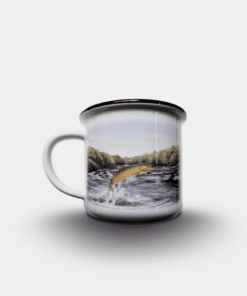 Country Images Personalised Custom Printed White Black Mug Scotland Cheap Highland Collection Leaping Brown Trout Fishing Angling Angler Gift Gifts 2