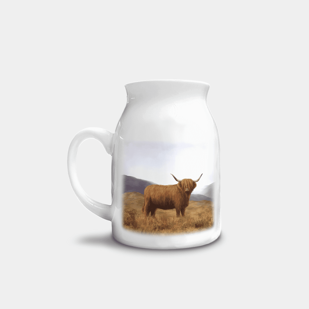 Country Images Personalised Highland Collection Printed Custom Milk Jug Highland Cow Wildlife Scotland 2