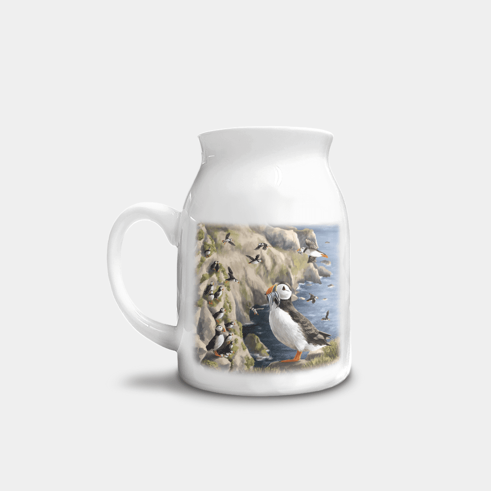 Country Images Personalised Highland Collection Printed Custom Milk Jug Puffin Wildlife Scotland 1