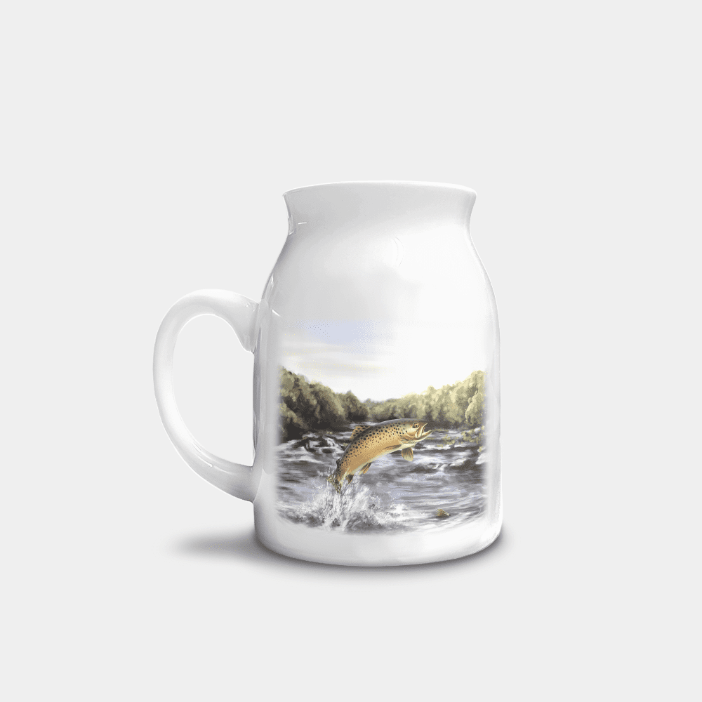Country Images Personalised Printed Custom Milk Jugs Leaping Brown Trout Fishing Angler Angling Gift Gifts Ideas 3