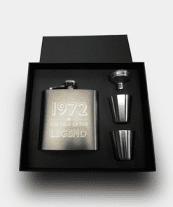 Silver Personalised Gunmetal Custom Engraved Hipflask Hip Flask Flasks Cheap Scotland UK Box Set Boxed Birthday Gift