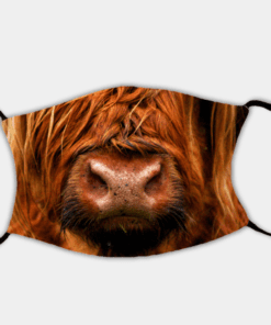 Country Images Personalised Custom Face Mask Masks Facemask Facemasks UK Scotland Gifts Highland Cow
