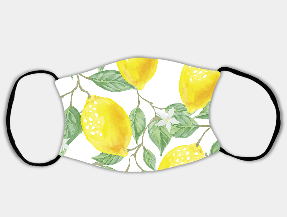 Country Images Personalised Custom Face Mask Masks Facemask Facemasks UK Scotland Gifts Lemons Lemon Flowers