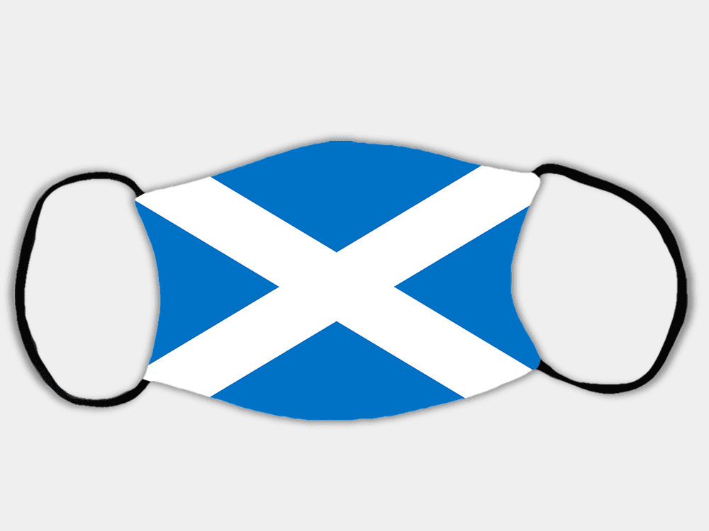 Country Images Personalised Custom Face Mask Masks Facemask Facemasks UK Scotland Gifts Scotland Flag