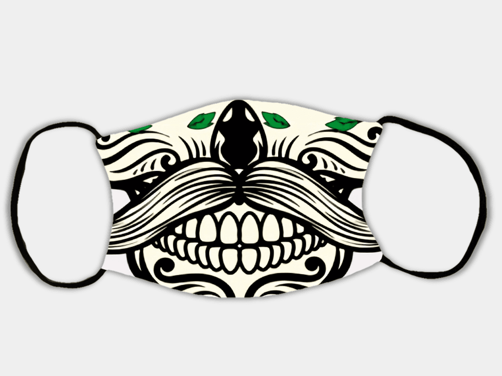 Country Images Personalised Custom Face Mask Masks Facemask Facemasks UK Scotland Gifts Halloween Moustache Skeleton